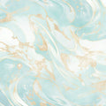 Turquoise and Gold Swirl Mural Wallpaper Turquoise, Gold and White Marble -1 Mural Wallpaper - room preview 02