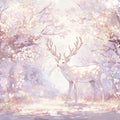 Pink and Purple Deer in Forest Mural Wallpaper Pink, Purple, White and Light Brown Deer -1 Mural Wallpaper - room preview 02