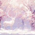 Pink and Purple Deer in Forest Mural Wallpaper Pink, Purple, White and Light Brown Deer -2 Mural Wallpaper - room preview 02