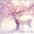 Pink and Purple Deer in Forest Mural Wallpaper Pink, Purple, White and Light Brown Deer -3 Mural Wallpaper - room preview 02