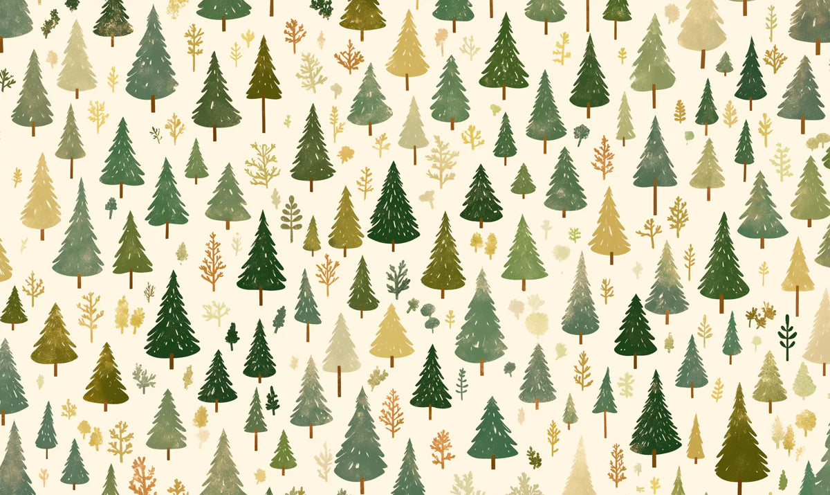 Forest in Mist Mural Wallpaper Green, Beige and Brown -2 Mural Wallpaper - room preview 02