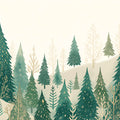 Winter Forest Pine Tree Wallpaper Mural – Nordic Woodland Wall Decor Mural Wallpaper - room preview 02