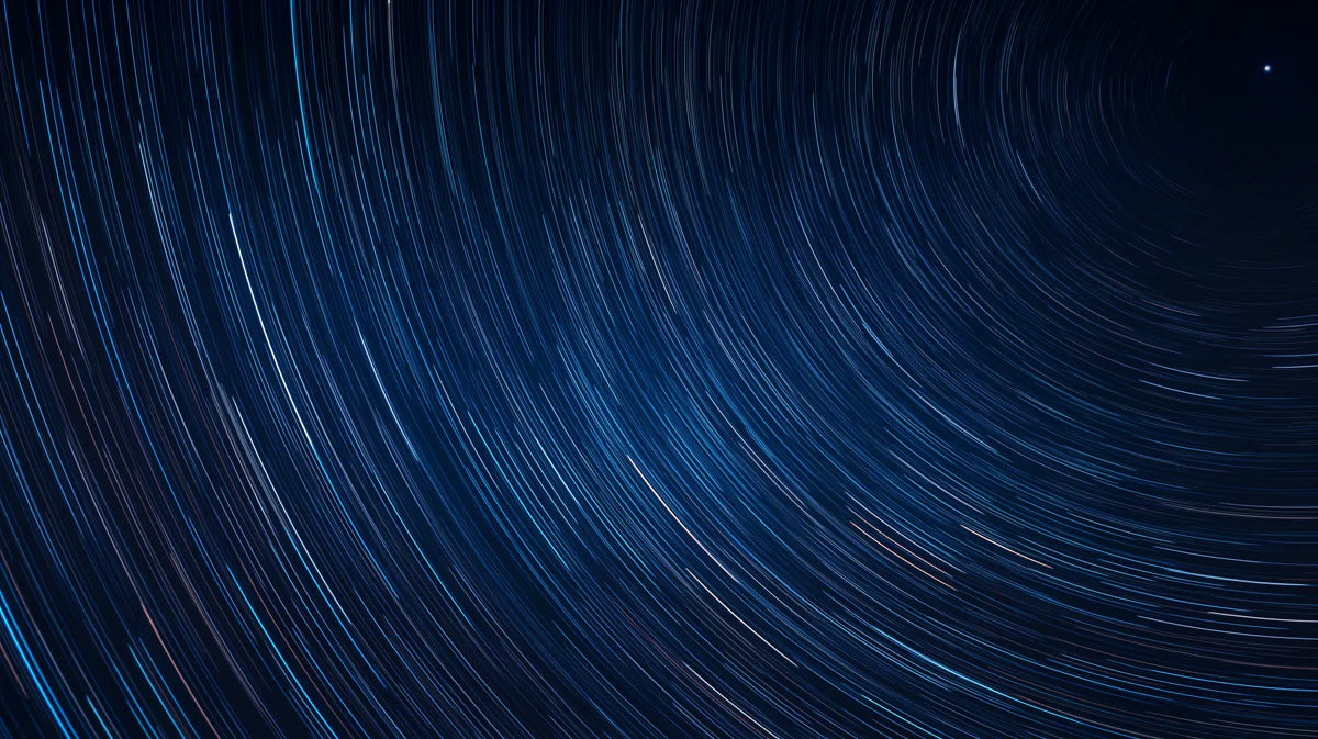 Star Trail Night Sky Mural Wallpaper Blue, Black and White Night Sky Mural Wallpaper - room preview 02