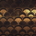 Art Deco Fan Pattern Mural Wallpaper for a Reading room Black, Gold and Dark Brown Deco Mural Wallpaper - room preview 02
