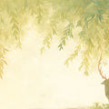 Deer and Leafy Canopy Mural Wallpaper Green, Yellow and Beige Deer -2 Mural Wallpaper - room preview 02