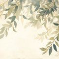 Green Leafy Mural Wallpaper for a Reading room Various Shades of Green and Beige Leaves Mural Wallpaper - room preview 02