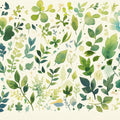 Green Leafy Mural Wallpaper for a Reading room Various Shades of Green and Beige Leaves Mural Wallpaper - room preview 02