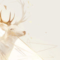 Yellow and Blue Deer Mural Wallpaper for a dining room Yellow, Blue and White Deer Mural Wallpaper - room preview 02