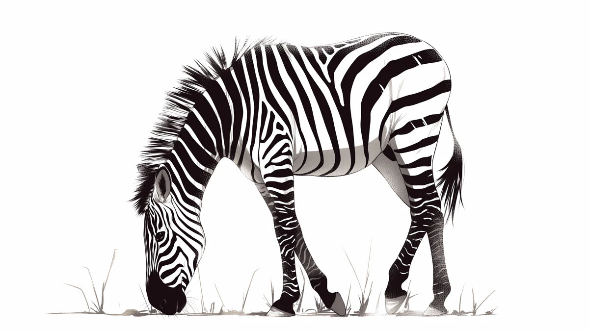 Zebra Mural Wallpaper Black, White and Brown Zebra Mural Wallpaper - room preview 02