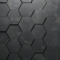 Dark Hexagonal Concrete Mural Wallpaper Dark Gray and Black Mural Wallpaper - room preview 02