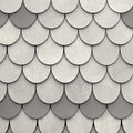 Gray Scalloped Mural Wallpaper Gray and White Scalloped Shapes Mural Wallpaper - room preview 02
