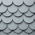 Gray Scalloped Mural Wallpaper Gray and White Scalloped Shapes -1 Mural Wallpaper - room preview 02
