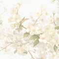 Floral Mural Wallpaper in Bedroom Cream and Green Flowers Mural Wallpaper - room preview 02