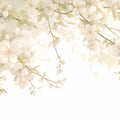Floral Mural Wallpaper in Bedroom Cream and Green Flowers -1 Mural Wallpaper - room preview 02