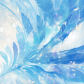 Blue Feather Mural Wallpaper in Living Room Blue and White Feathers -1 Mural Wallpaper - room preview 02