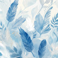 Blue Feather Mural Wallpaper in Living Room Blue and White Feathers -3 Mural Wallpaper - room preview 02