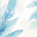 Blue Feather Mural Wallpaper in Living Room Blue and White Feathers -4 Mural Wallpaper - room preview 02