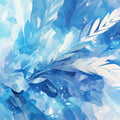 Blue Feather Mural Wallpaper in Living Room Blue and White Feathers -5 Mural Wallpaper - room preview 02