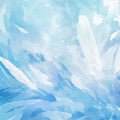 Blue Feather Mural Wallpaper in Living Room Blue and White Feathers -6 Mural Wallpaper - room preview 02