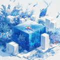Blue Aquarium Mural Wallpaper in Bedroom Blue and White Aquarium Wallpaper Mural Wallpaper - room preview 02
