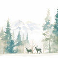 Winter Forest Mural Wallpaper in Dining Room Blue and White Forest -2 Mural Wallpaper - room preview 02