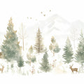 Winter Forest Mural Wallpaper in Dining Room Blue and White Forest -3 Mural Wallpaper - room preview 02