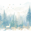 Winter Forest Mural Wallpaper in Dining Room Blue and White Forest -5 Mural Wallpaper - room preview 02