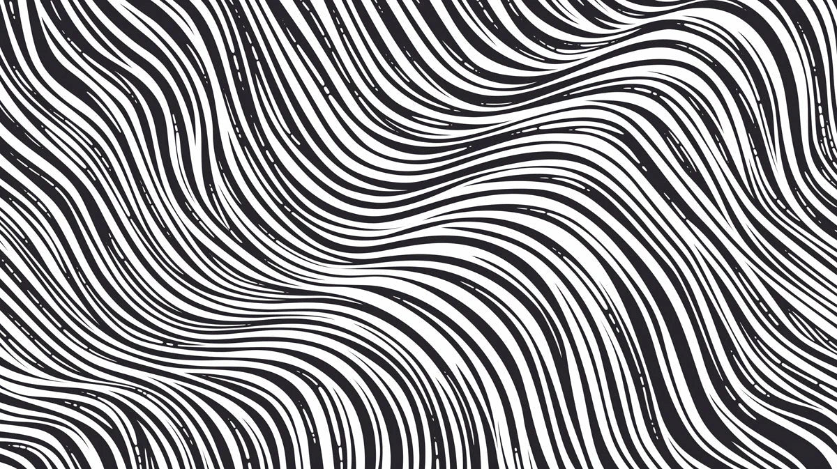 Zebra Wave Mural Wallpaper Black and White Optical Stripe Pattern Mural Wallpaper - room preview 02