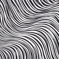 Zebra Wave Mural Wallpaper Black and White Optical Stripe Pattern Mural Wallpaper - room preview 02