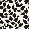 Black and Beige Leaf Mural Wallpaper in Cafe Black and Beige Leaves -1 Mural Wallpaper - room preview 02