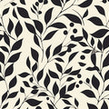 Black and Beige Leaf Mural Wallpaper in Cafe Black and Beige Leaves -2 Mural Wallpaper - room preview 02