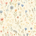 Colorful Floral Mural Wallpaper in Cafe Various Pastel Colors of Flowers Mural Wallpaper - room preview 02