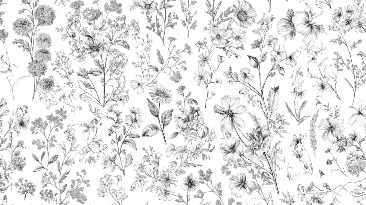 Floral Pattern Mural Wallpaper in Restaurant Various Pastel Colors of Flowers Mural Wallpaper - room preview 02