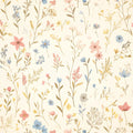 Elegant Floral Mural Wallpaper in Cafe Various Pastel Colors of Flowers Mural Wallpaper - room preview 02