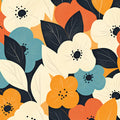 Bright Floral Mural Wallpaper in Child's Room Various Colors (Yellow, Blue, Orange, etc.) Flowers -4 Mural Wallpaper - room preview 02