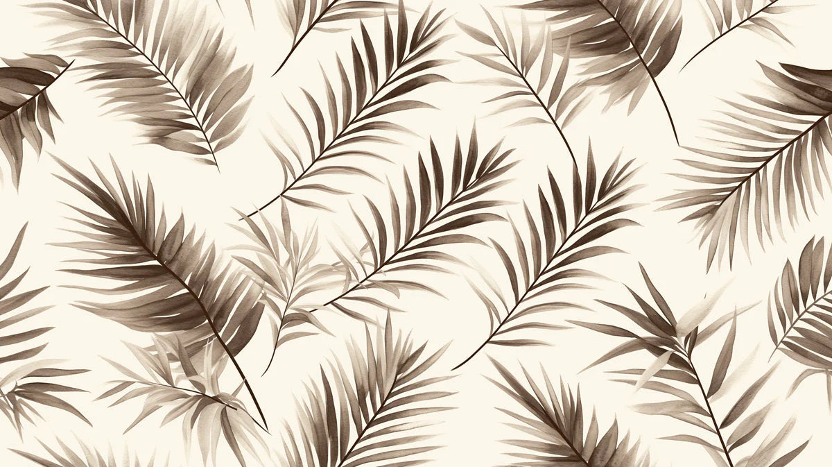Black and White Palm Leaf Mural Wallpaper in Dining Room Black and White Palms Mural Wallpaper - room preview 02
