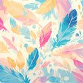 Colorful Feathers Mural Wallpaper in Dining Room Various Colors (Red, Orange, Purple, etc.) Feathers -2 Mural Wallpaper - room preview 02