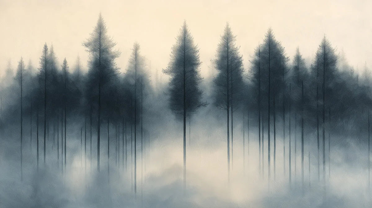 Forest at Sunset Mural Wallpaper in Bedroom Orange, Yellow, and Black Forest -1 Mural Wallpaper - room preview 02