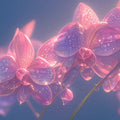 Pink Orchid Mural Wallpaper in Bedroom Pink, Purple, and Blue Orchid Mural Wallpaper - room preview 02