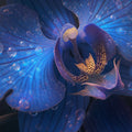Blue Orchid Mural Wallpaper in Bedroom Pink, Purple, and Blue Orchid -1 Mural Wallpaper - room preview 02