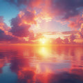 Sunset Clouds Mural Wallpaper in Living Room Orange, Red, Blue, and Purple Sunset Clouds -1 Mural Wallpaper - room preview 02