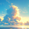 Sunset Clouds Mural Wallpaper in Living Room Orange, Red, Blue, and Purple Sunset Clouds -3 Mural Wallpaper - room preview 02