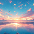 Sunset Clouds Mural Wallpaper in Living Room Orange, Red, Blue, and Purple Sunset Clouds -4 Mural Wallpaper - room preview 02
