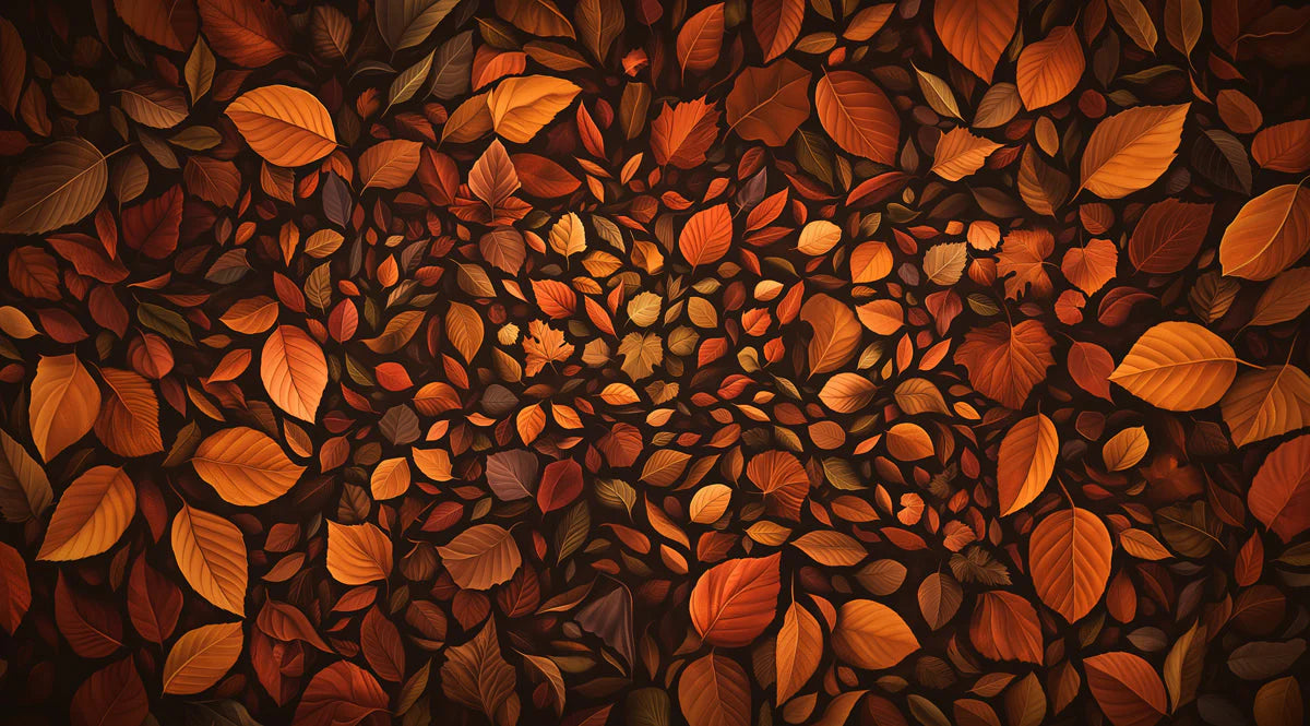 Autumn Leaves Mural Wallpaper in Bedroom Brown, Orange, and Yellow Autumn Leaves -7 Mural Wallpaper - room preview 02