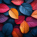 Colorful Leaf Mural Wallpaper in Bedroom Various Colors (Orange, Blue, Purple, etc.) Leaves -1 Mural Wallpaper - room preview 02
