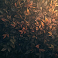 Autumn Leaf Mural Wallpaper in Bedroom Brown, Orange, and Dark Green Autumn Leaves Mural Wallpaper - room preview 02