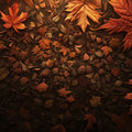 Autumn Leaf Mural Wallpaper in Bedroom Brown, Orange, and Dark Green Autumn Leaves -1 Mural Wallpaper - room preview 02