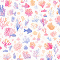 Coral Reef Mural Wallpaper in Nursey & Kids' Room Blue, Pink, and White Corals -3 Mural Wallpaper - room preview 02