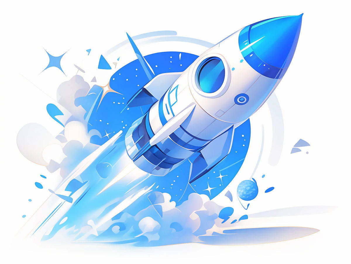 Astronaut and Rocket Mural Wallpaper in Child's Room Blue, Purple, and Orange Astronaut and Rocket -1 Mural Wallpaper - room preview 02