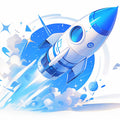 Astronaut and Rocket Mural Wallpaper in Child's Room Blue, Purple, and Orange Astronaut and Rocket -1 Mural Wallpaper - room preview 02
